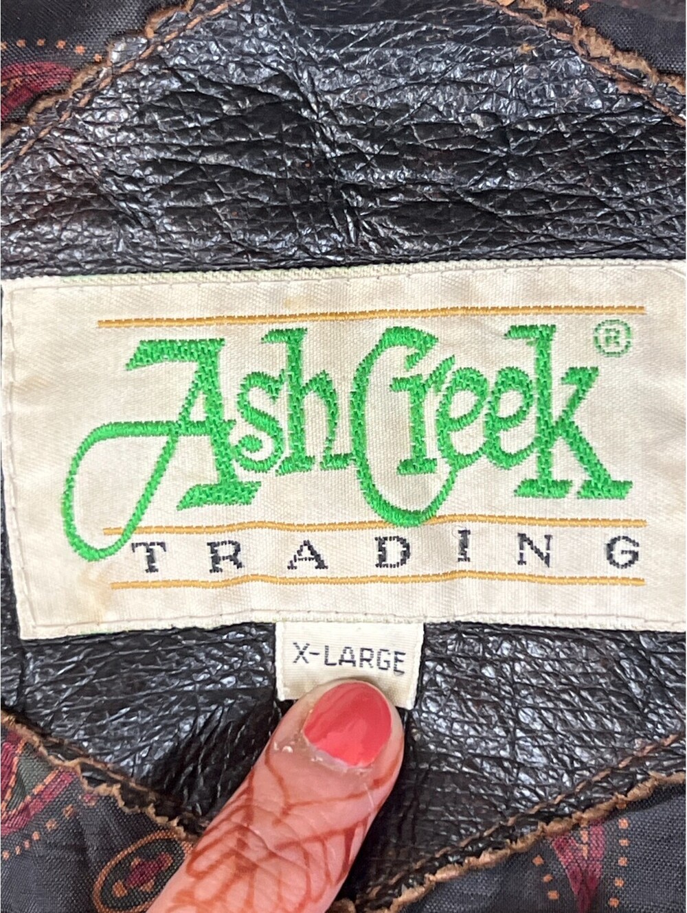 Ash Creek Trading Vintage Brown Leather Bomber Jacket Mens XL Paisley Lining - Picture 3 of 13